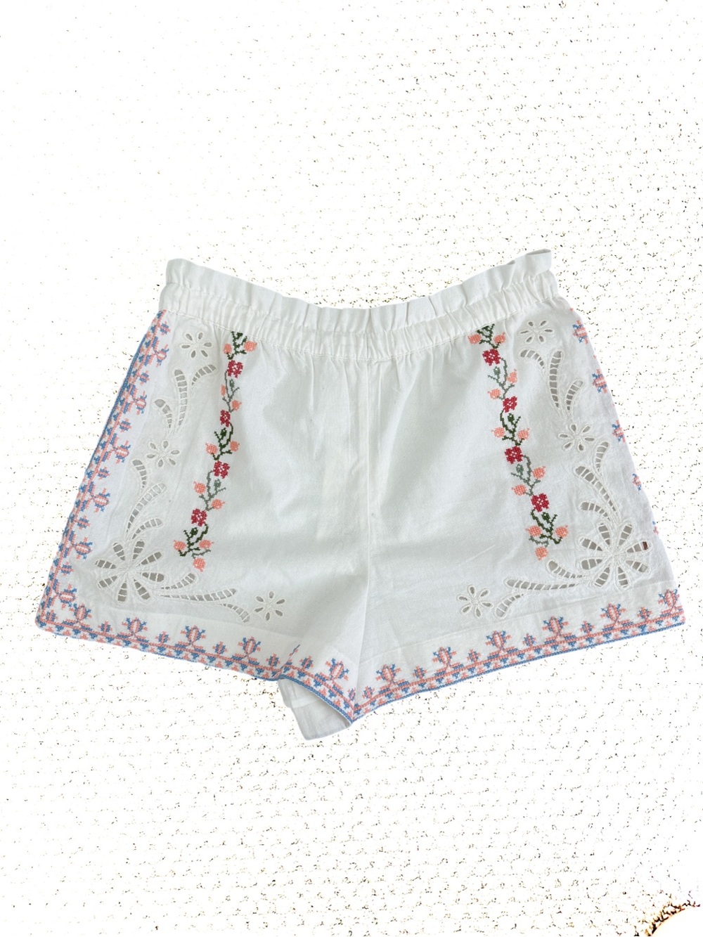 Sezane Math Short Placed Pastel Embroidery Womens Size 4 NWT - Picture 4 of 9